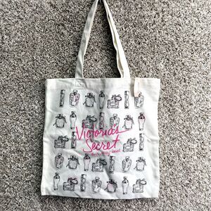 Victoria’s Secret Our Sexy Best Perfume Bottle Print Canvas Tote Bag NWT